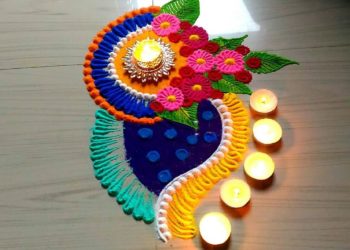 Beautiful innovative rangoli for Diwaliwelcome rangoli design