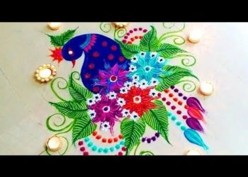 New Happy Diwali Special Peacock Unique Diwali Rangoli Designs