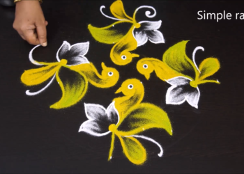 Simple Birds Rangoli Design for Diwali Creative Rangoli