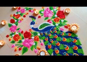 Very Easy Beautiful Peacock Rangoli New Year Special