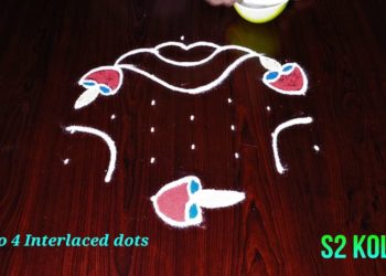 diwali rangoli designs Simple 7 to 4 dots