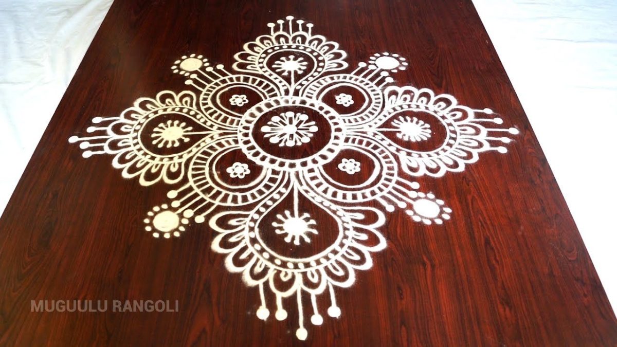 Easy Rangoli Designs For Beginners|| Flower Rangoli || Apartment Kolam ...