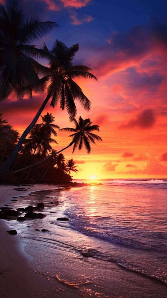 Beach Sunset Aesthetic Wallpaper