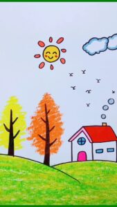 Easy landscape drawing for kids 2