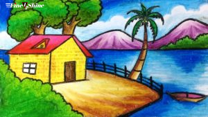 Easy landscape drawing for kids and beginners 6